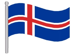 דגלון איסלנד - Iceland flag