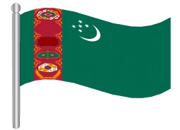 דגלון טורקמניסטן - Turkmenistan flag