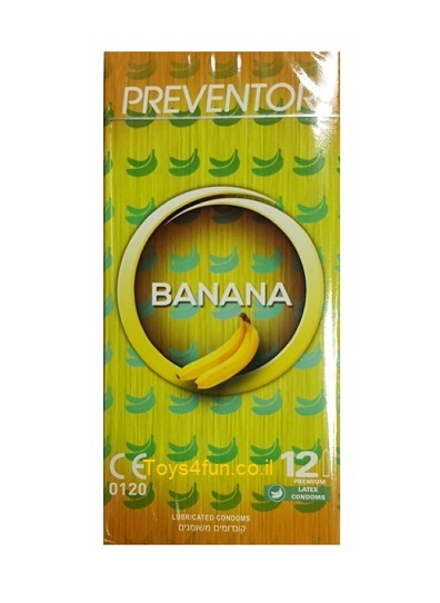 12 קונדומים פרוונטור בטעם בננה